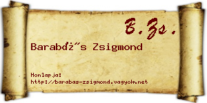 Barabás Zsigmond névjegykártya
