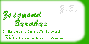 zsigmond barabas business card